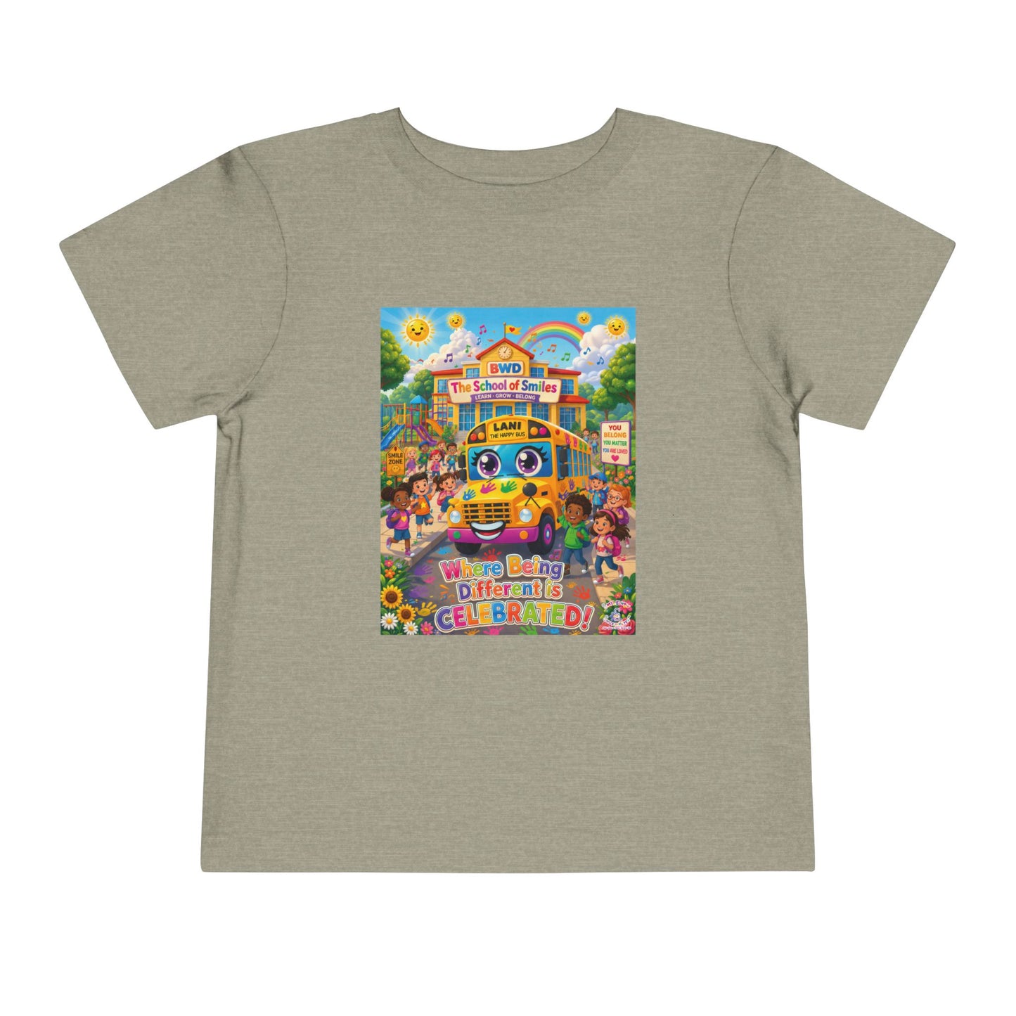Lani™ Toddler Short Sleeve Tee – "Where Being Different is CELEBRATED!" Graphic Shirt