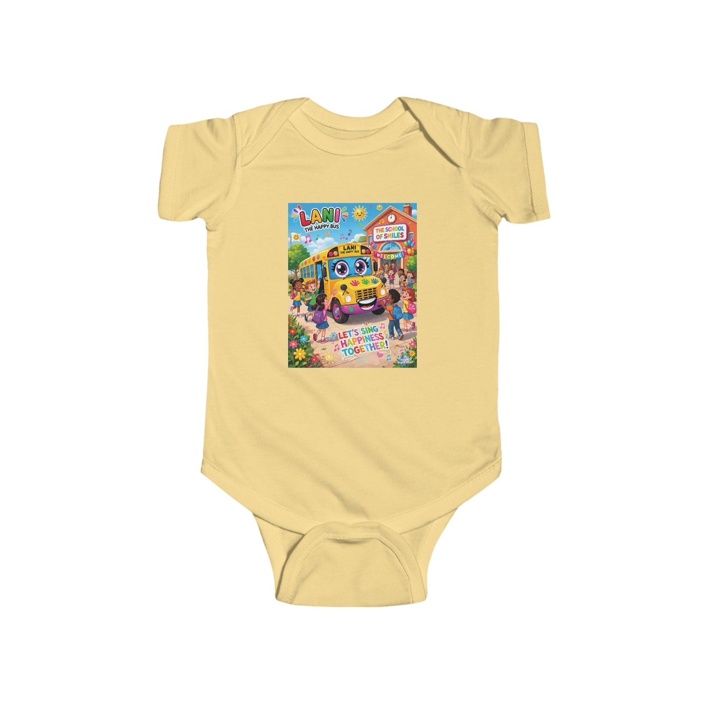 Lani™ Infant Fine Jersey Bodysuit – "Let's Sing Happiness Together!" Graphic