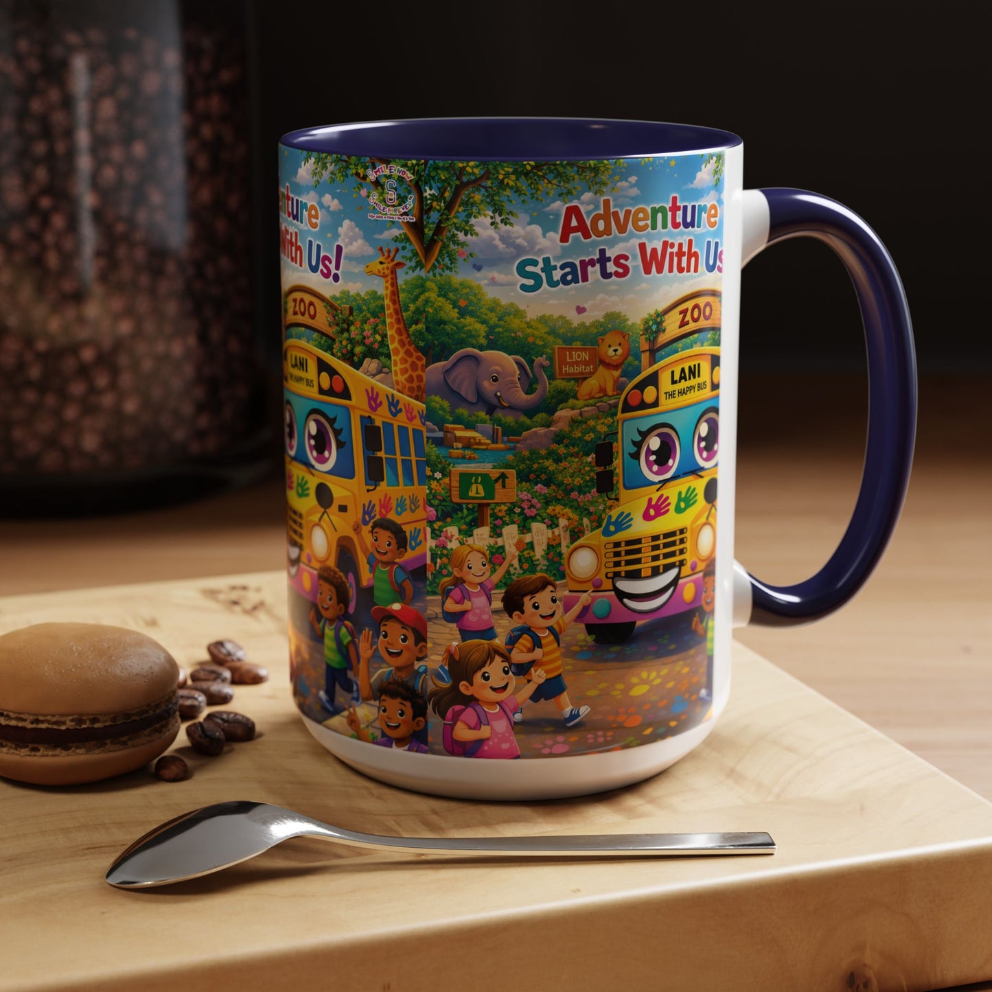 Lani™ Accent Coffee Mug (11oz & 15oz) – "Adventure Starts With Us!" Graphic