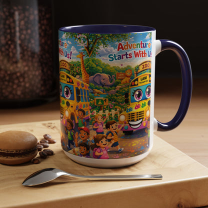 Lani™ Accent Coffee Mug (11oz & 15oz) – "Adventure Starts With Us!" Graphic