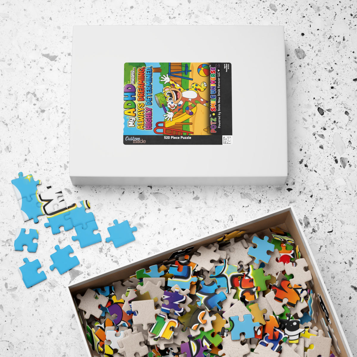 Potz™ Puzzle – "My ADHD Means Always Dreaming, Highly Determined" Graphic Jigsaw Puzzle | Smile Universe Collection