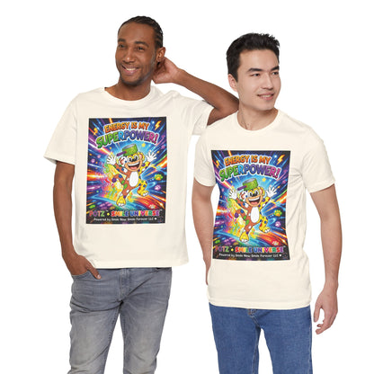 Potz™ Unisex Jersey Short Sleeve Tee – "Energy is My Superpower!" Graphic Tee | Smile Universe Collection