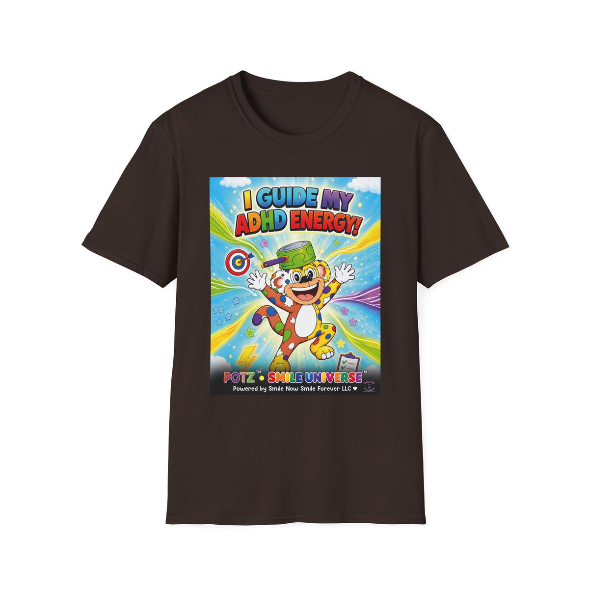 Potz™ Unisex Softstyle T-Shirt – "I Guide My ADHD Energy!" Graphic Tee | Smile Universe Collection