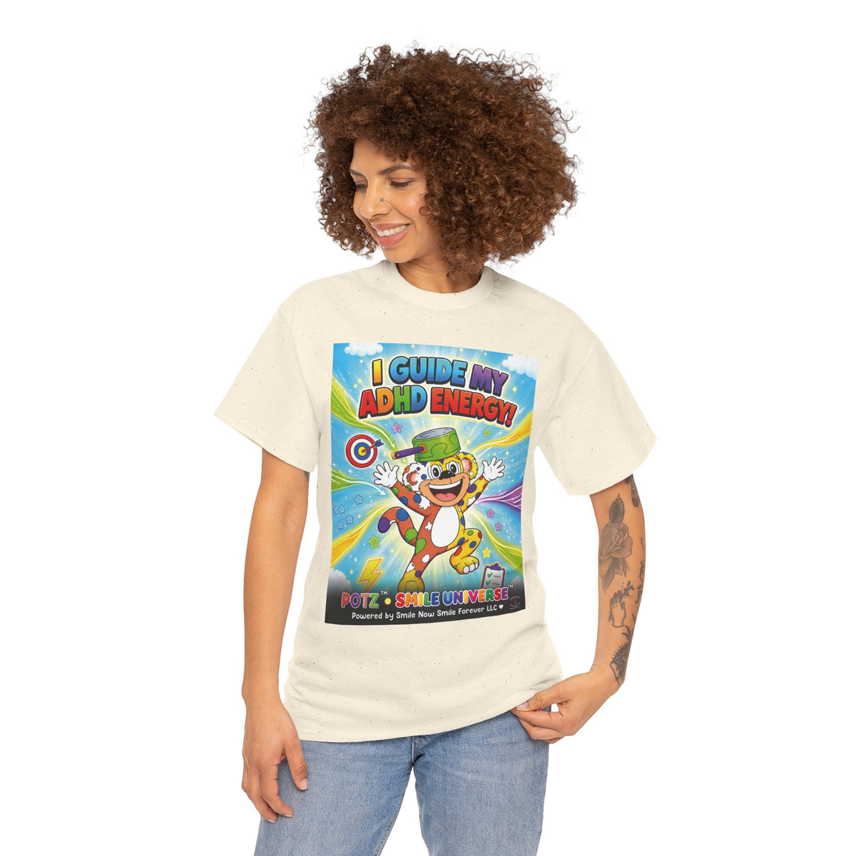 Potz™ Unisex Heavy Cotton™ Tee – "I Guide My ADHD Energy!" Graphic Tee | Smile Universe Collection