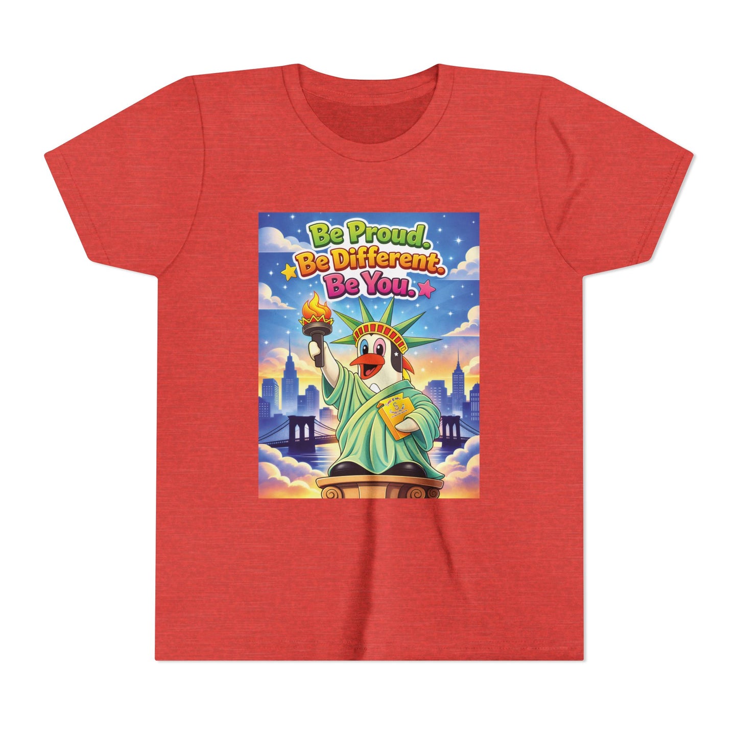 TuBz™M "Be Proud. Be Different. Be You." Kids T-Shirt - Inspirational Graphic Tee