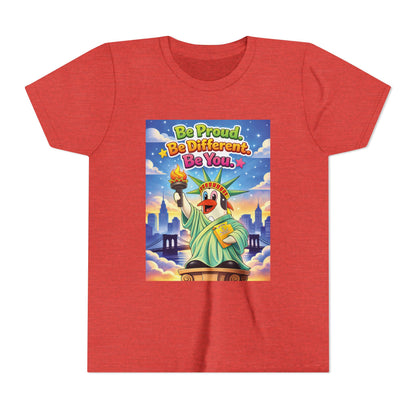 TuBz™M "Be Proud. Be Different. Be You." Kids T-Shirt - Inspirational Graphic Tee