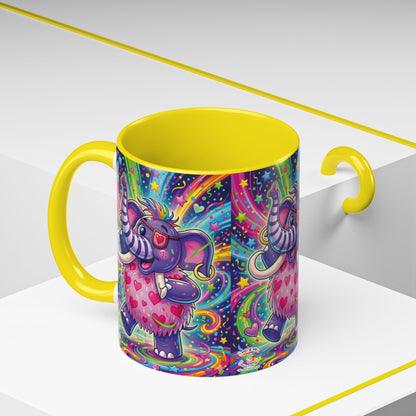 Piklez™ 11oz, 15oz Accent Coffee Mug – "Born to Celebrate!" Graphic | Smile Universe Collection