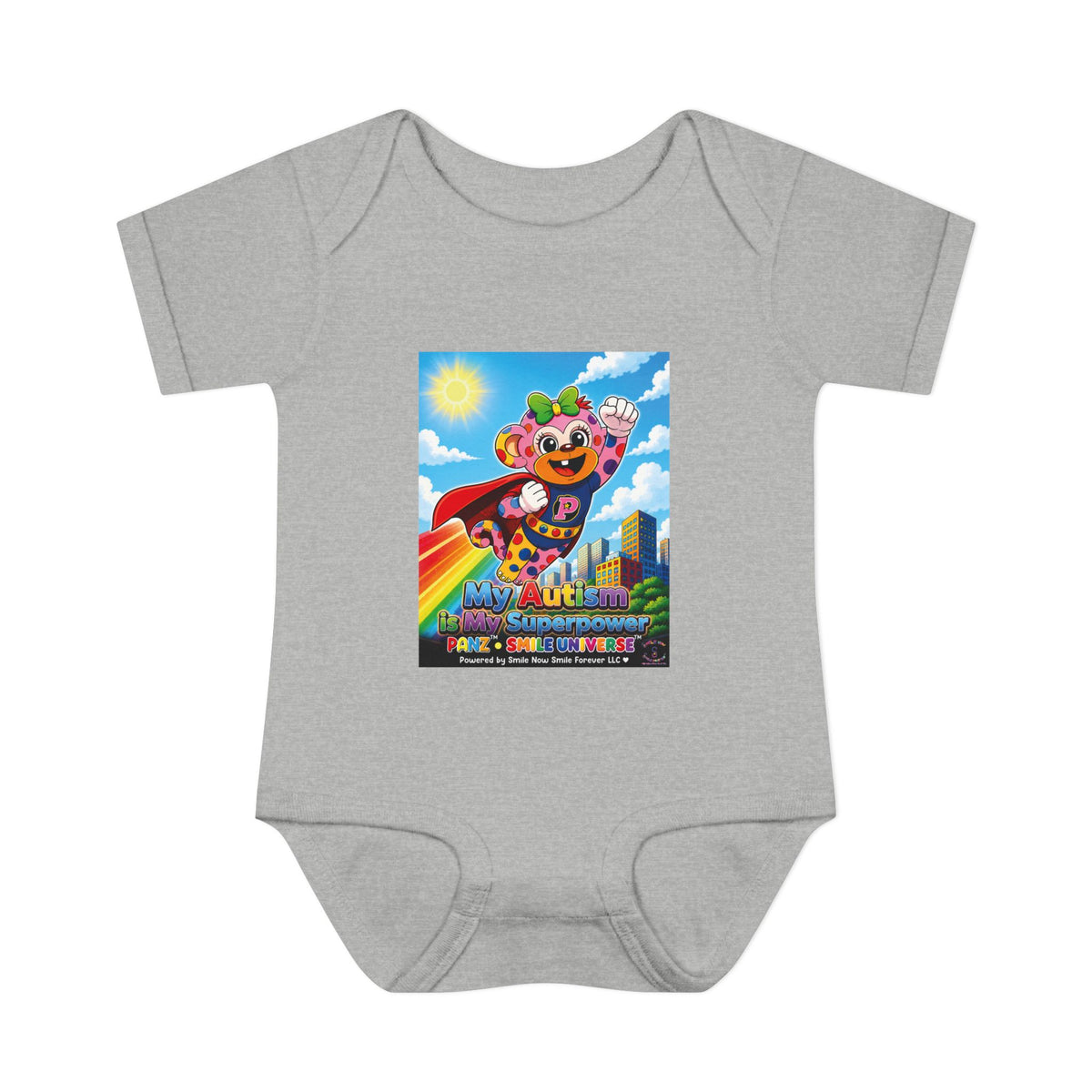 Panz™ Infant Baby Rib Bodysuit – "My Autism is My Superpower" Graphic | Smile Universe Collection