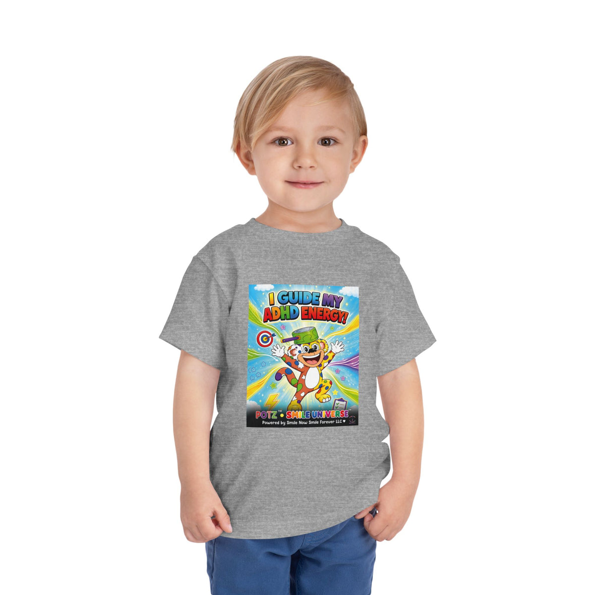 Potz™ Toddler Short Sleeve Tee – "I Guide My ADHD Energy!" Graphic Tee | Smile Universe Collection