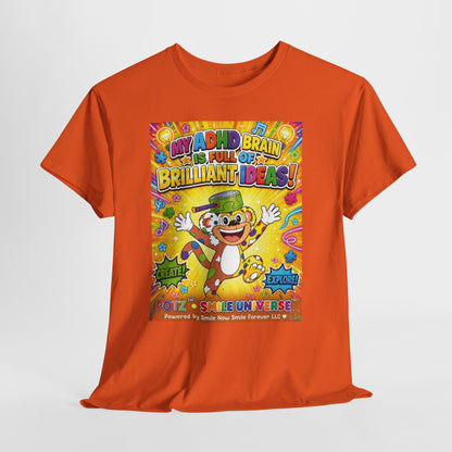 Potz™ Unisex Heavy Cotton™ Tee – "My ADHD Brain is Full of Brilliant Ideas!" Graphic Tee | Smile Universe Collection