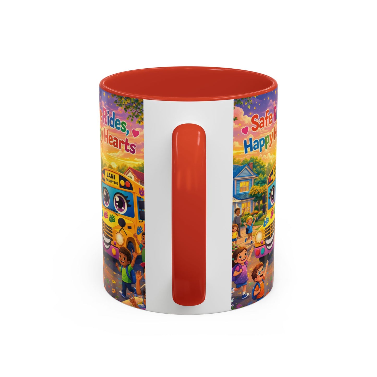 Lani™ Accent Coffee Mug (11oz & 15oz) – "Safe Rides, Happy Hearts" Graphic