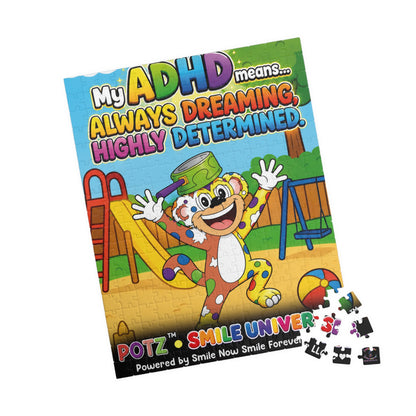 Potz™ Puzzle – "My ADHD Means Always Dreaming, Highly Determined" Graphic Jigsaw Puzzle | Smile Universe Collection