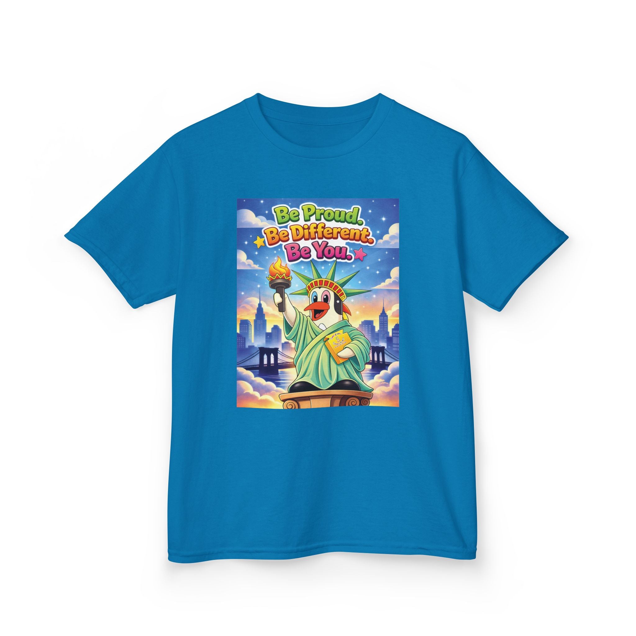 TuBz™M "Be Proud. Be Different. Be You." Kids T-Shirt - Inspirational Graphic Tee