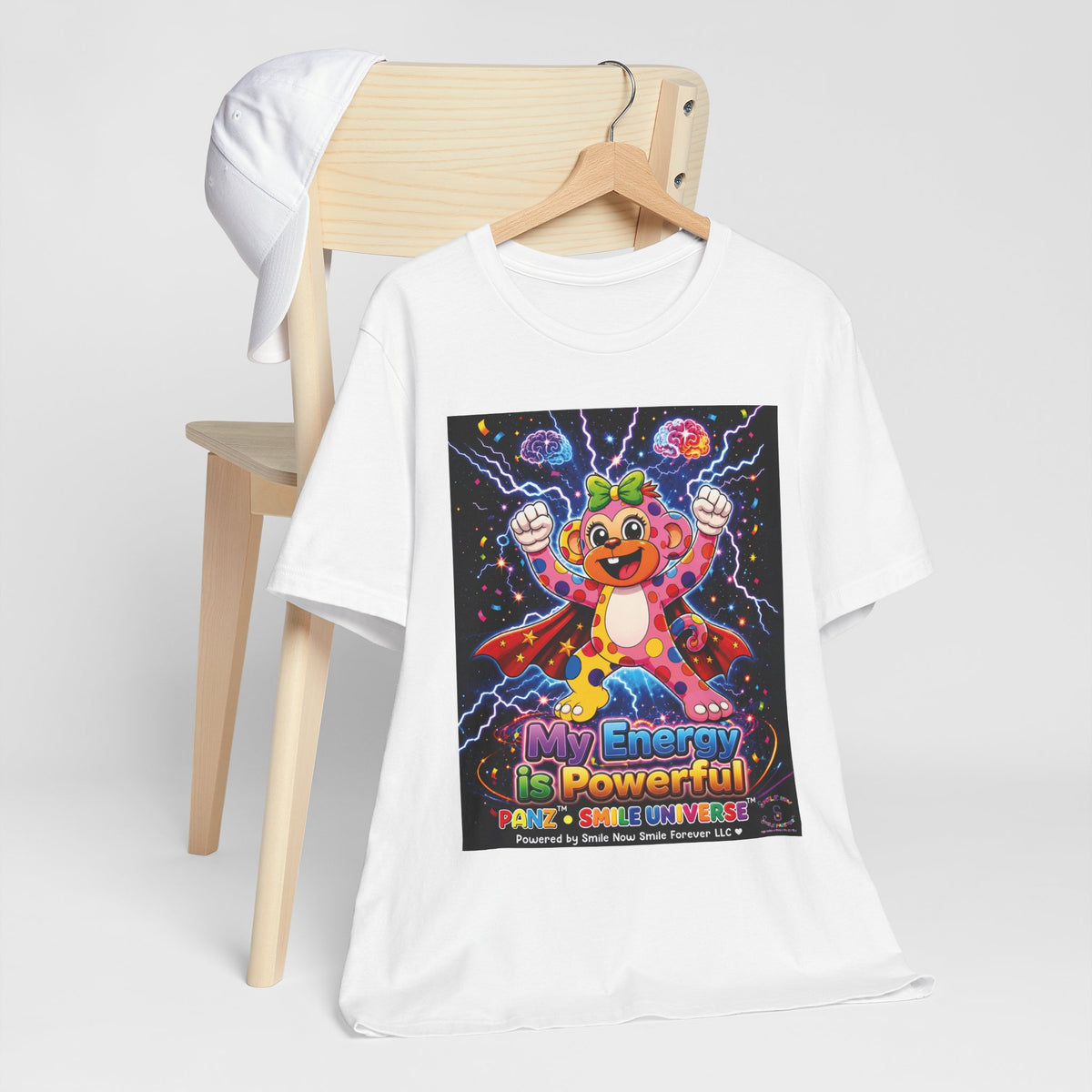 Panz™ Unisex Jersey Short Sleeve Tee For Adult– "My Energy is Powerful" Graphic Tee | Smile Universe Collection