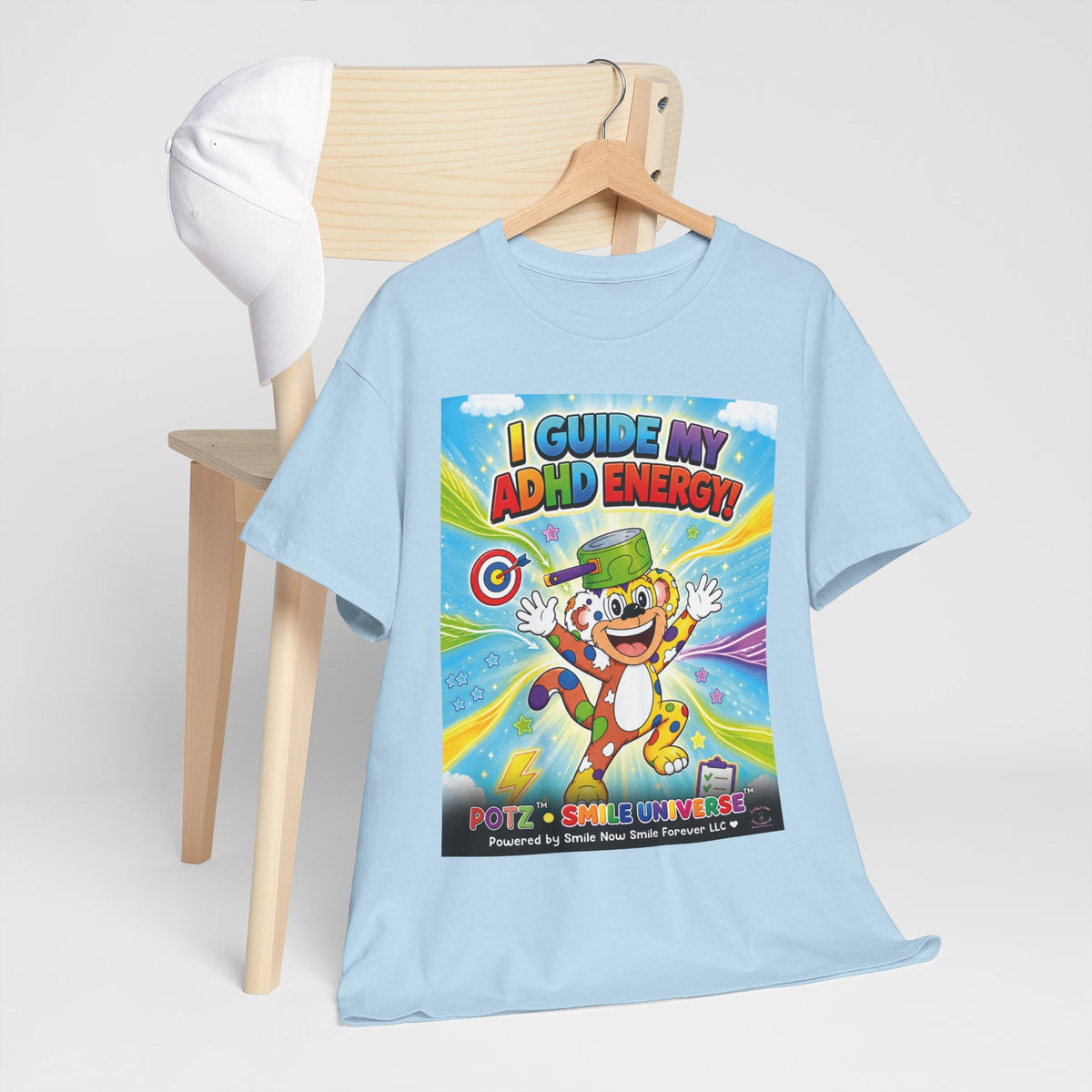 Potz™ Unisex Heavy Cotton™ Tee – "I Guide My ADHD Energy!" Graphic Tee | Smile Universe Collection