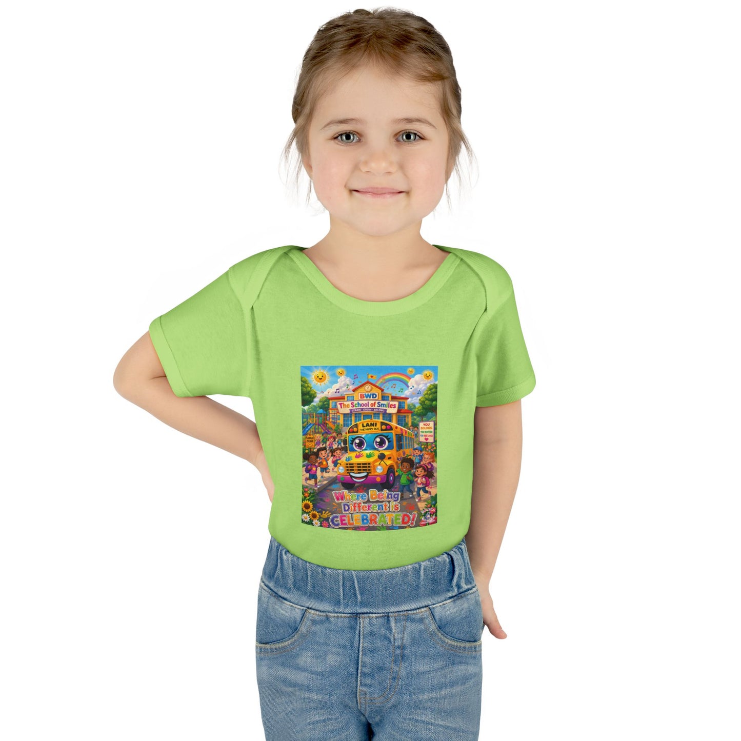Lani™ Infant Baby Rib Bodysuit – "Where Being Different is CELEBRATED!" Graphic