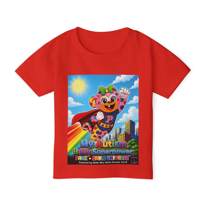 Panz™ Heavy Cotton™ Toddler T-Shirt – "My Autism is My Superpower" Graphic | Smile Universe Collection