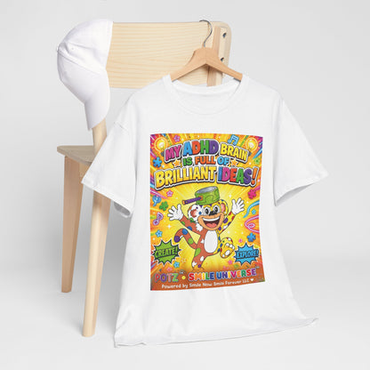Potz™ Unisex Heavy Cotton™ Tee – "My ADHD Brain is Full of Brilliant Ideas!" Graphic Tee | Smile Universe Collection