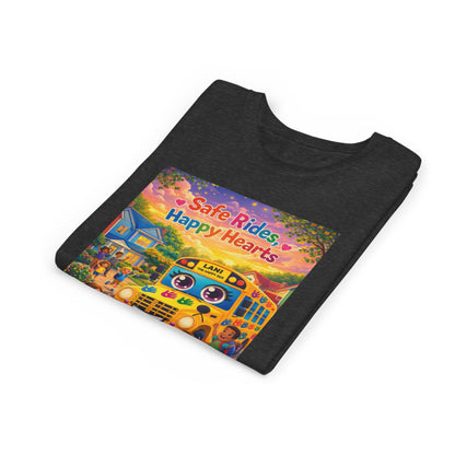 Lani™ Youth Short Sleeve Tee – "Safe Rides, Happy Hearts" Graphic