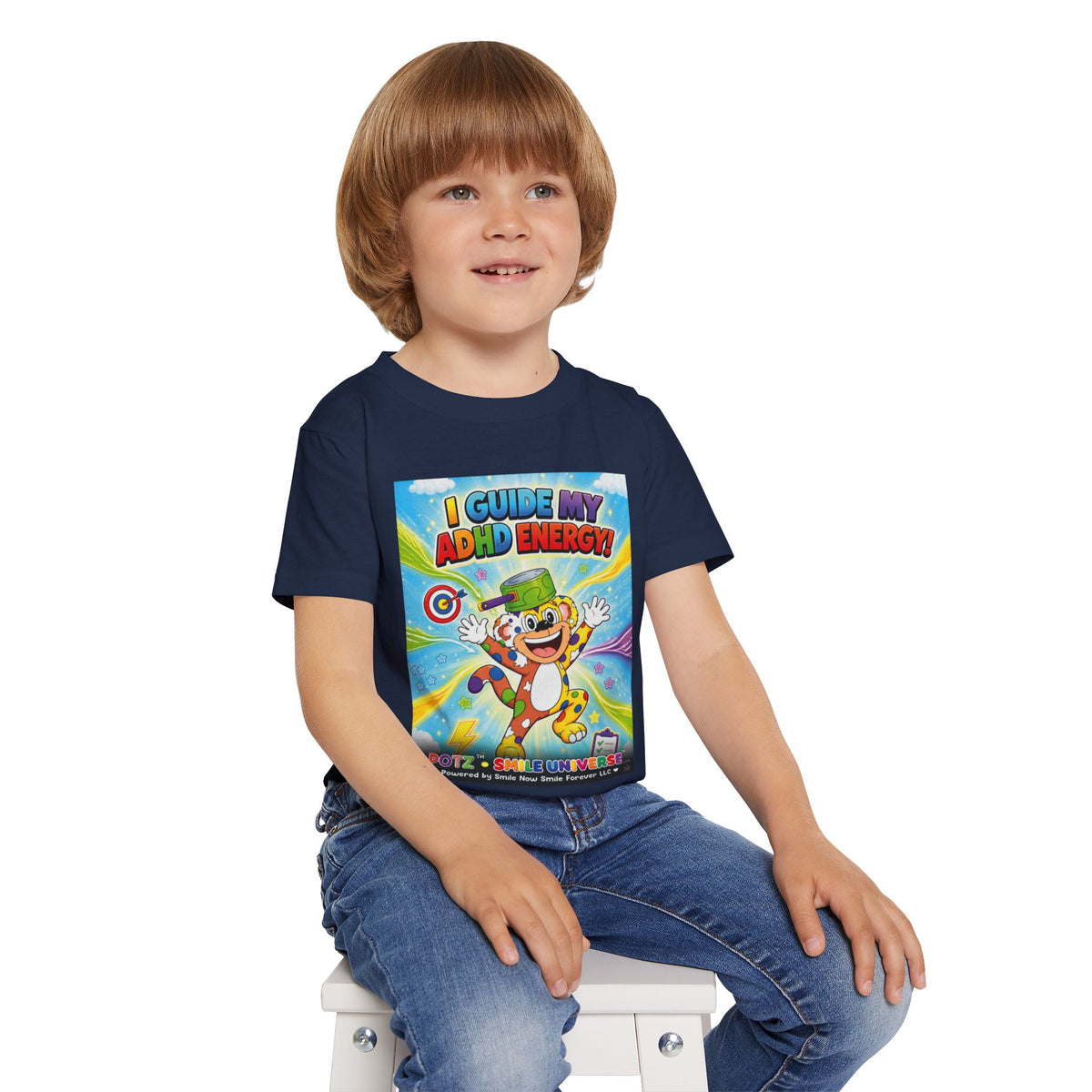 Potz™ Heavy Cotton™ Toddler T-Shirt – "I Guide My ADHD Energy!" Graphic Tee | Smile Universe Collection