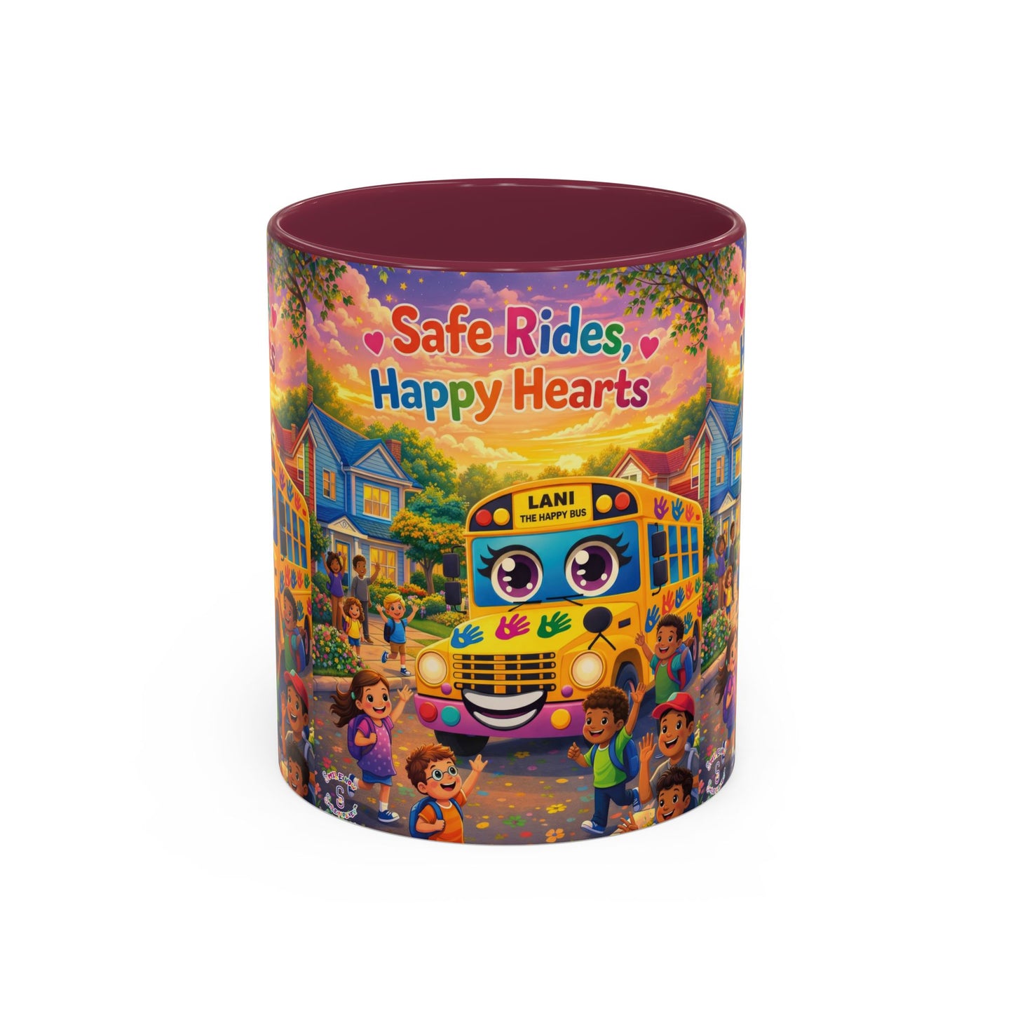 Lani™ Colorful Mug (11oz & 15oz) – "Safe Rides, Happy Hearts" Graphic