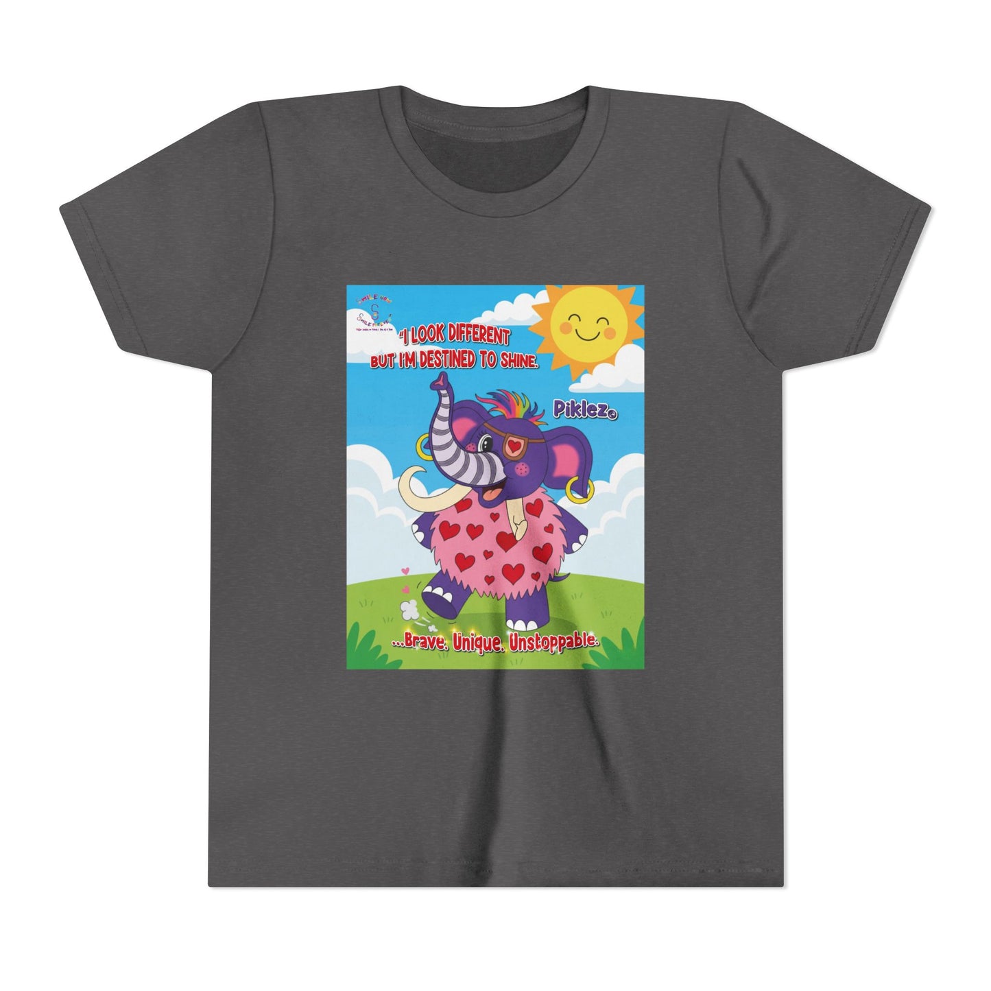 Piklez™ Kids T-Shirt Youth Tee – “Destined to Shine” Graphic Tee | Smile Universe Collection