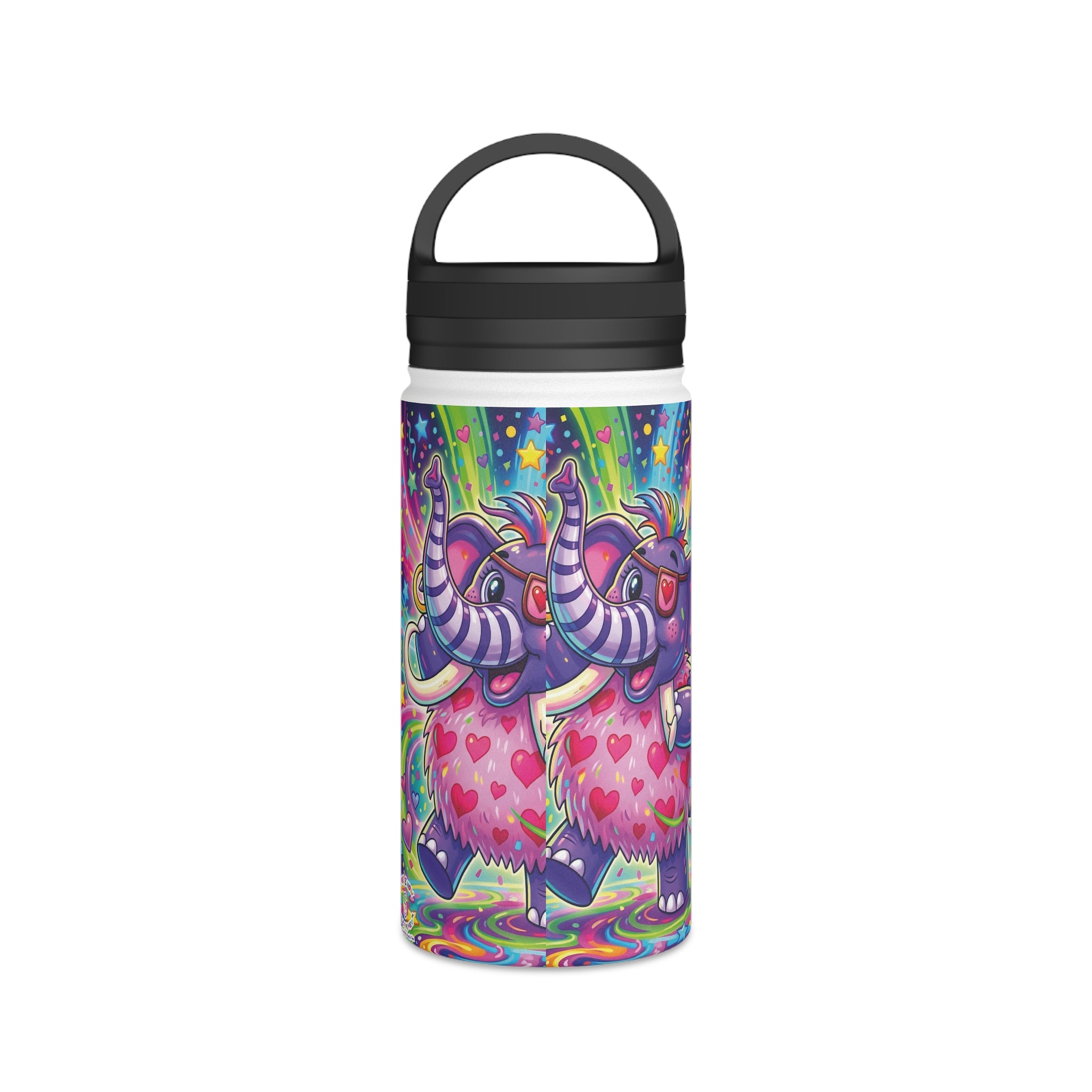 Piklez™ Stainless Steel Water Bottle with Handle Lid – "Born to Celebrate!" Graphic | Smile Universe Collection