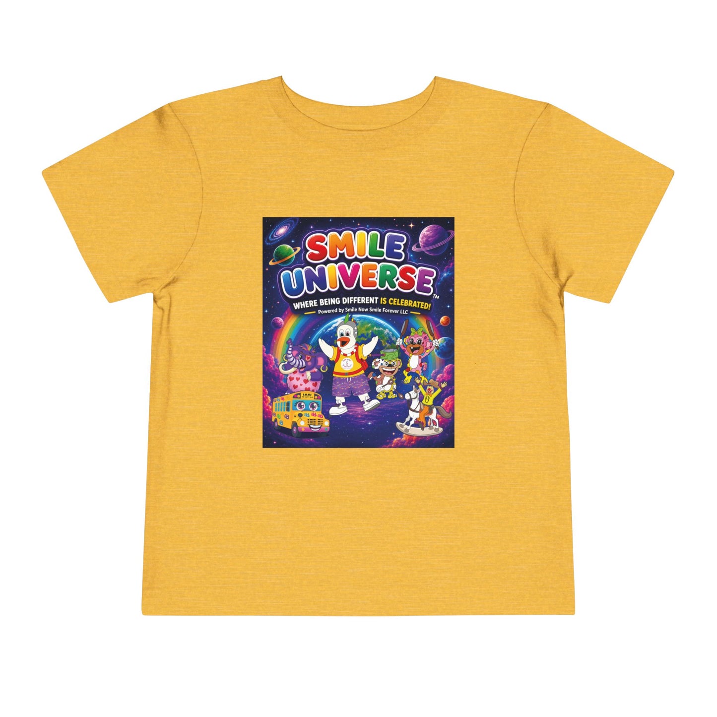 Smile Universe™ Toddler Short Sleeve Tee – "Where Being Different is CELEBRATED!" Graphic