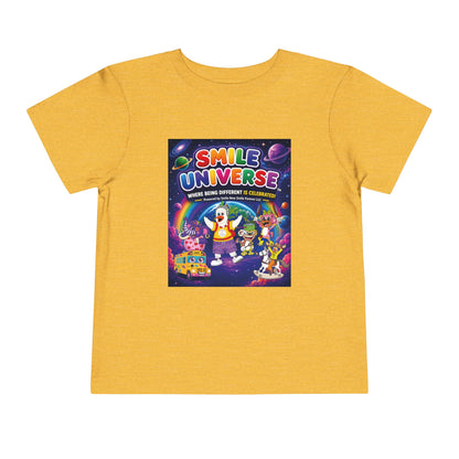 Smile Universe™ Toddler Short Sleeve Tee – "Where Being Different is CELEBRATED!" Graphic