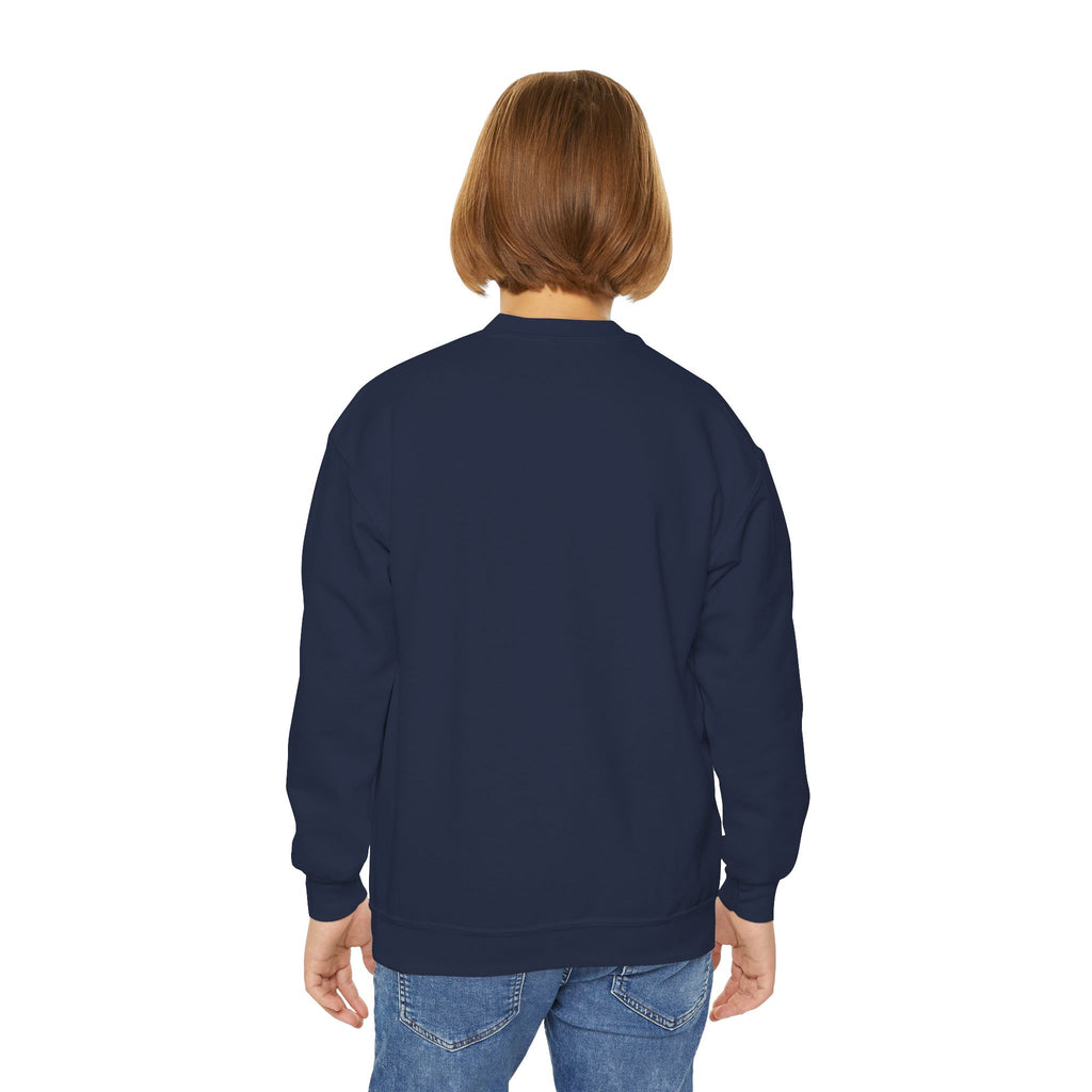 TuBz™ "Being Smart Iz Kool" Youth Crewneck Sweatshirt – Character Dress-Up Graphic Sweatshirt | Smile Universe TuBz4Kidz Collection