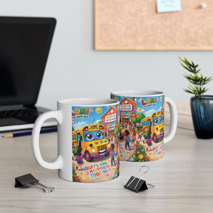Lani™ Ceramic Mug (11oz & 15oz) – "Let's Sing Happiness Together!" Graphic