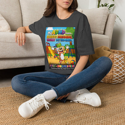 Potz™ Unisex Softstyle T-Shirt – "My ADHD Means Always Dreaming, Highly Determined" Graphic Tee | Smile Universe Collection