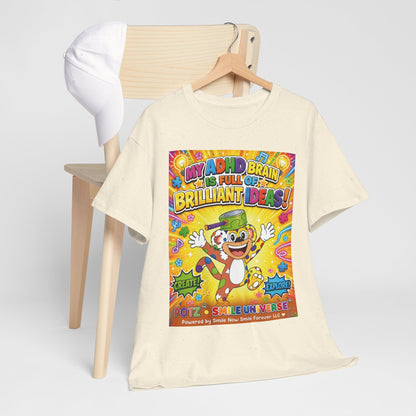 Potz™ Unisex Heavy Cotton™ Tee – "My ADHD Brain is Full of Brilliant Ideas!" Graphic Tee | Smile Universe Collection
