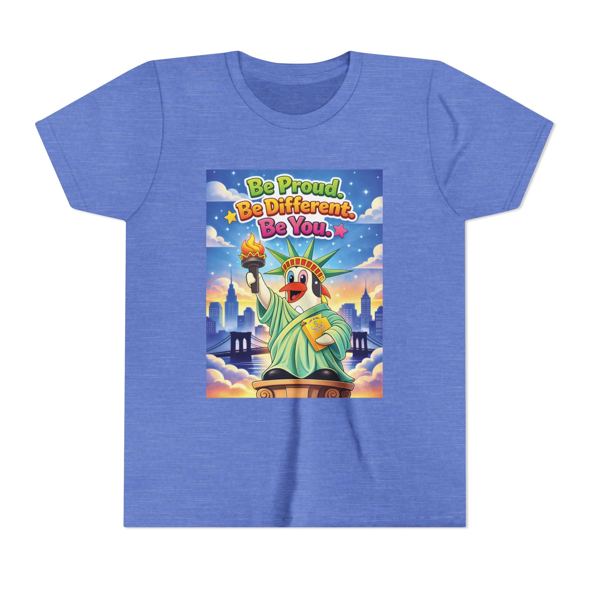 TuBz™M "Be Proud. Be Different. Be You." Kids T-Shirt - Inspirational Graphic Tee