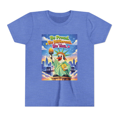 TuBz™M "Be Proud. Be Different. Be You." Kids T-Shirt - Inspirational Graphic Tee