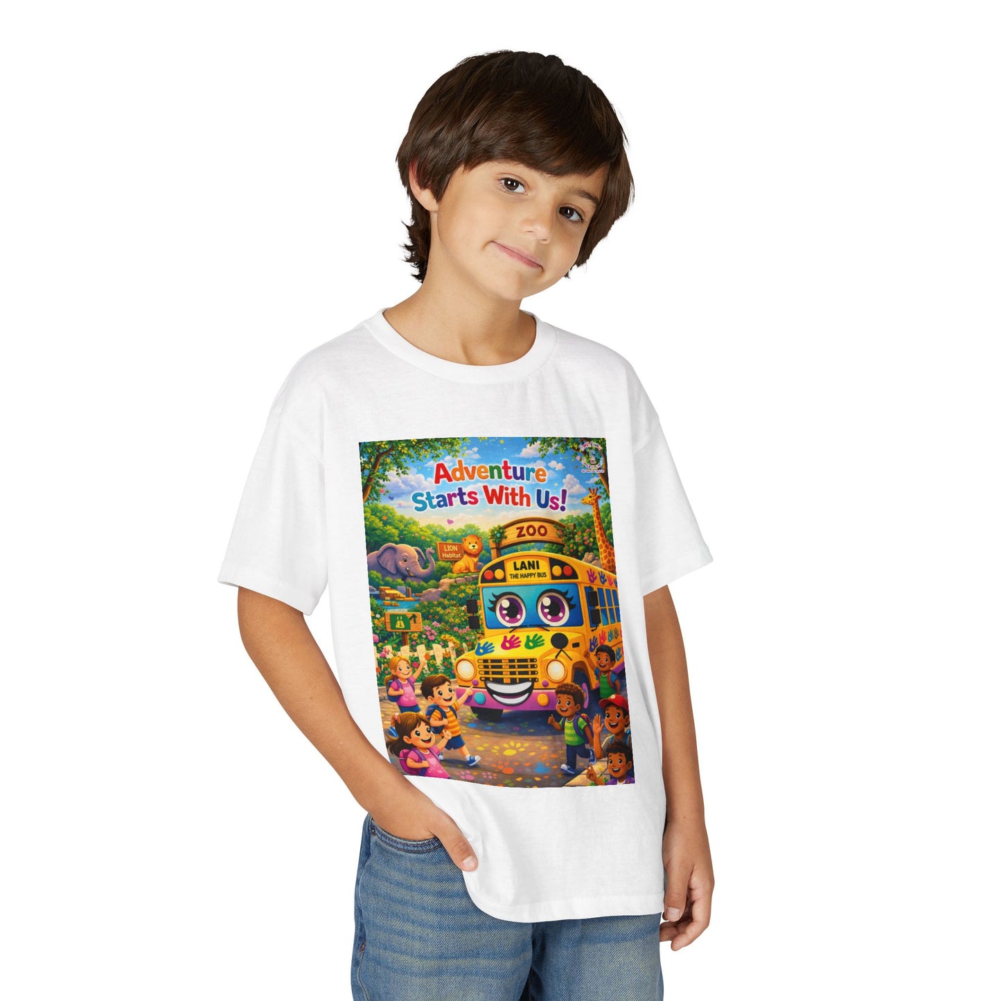 Lani™ Youth DryBlend® T-Shirt – "Adventure Starts With Us!" Graphic