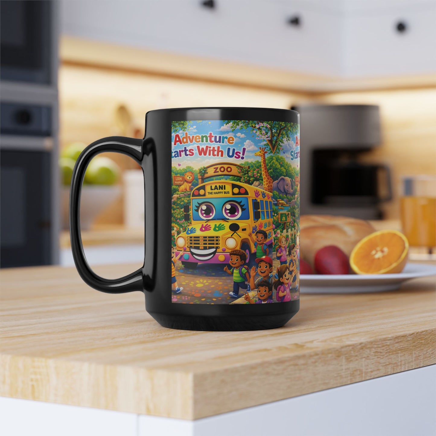Lani™ Black Mug (11oz & 15oz) – "Adventure Starts With Us!" Graphic