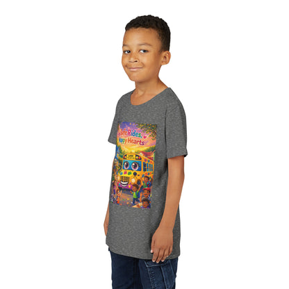 Lani™ Youth Short Sleeve Tee – "Safe Rides, Happy Hearts" Graphic