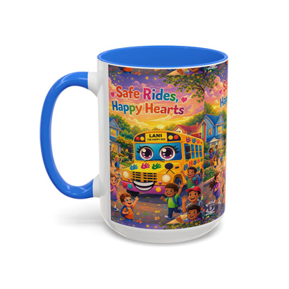 Lani™ Colorful Mug (11oz & 15oz) – "Safe Rides, Happy Hearts" Graphic