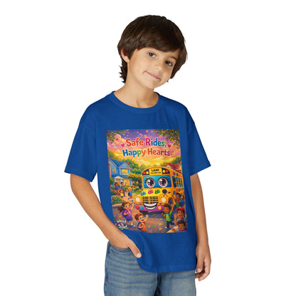 Lani™ Youth DryBlend® T-Shirt – "Safe Rides, Happy Hearts" Graphic