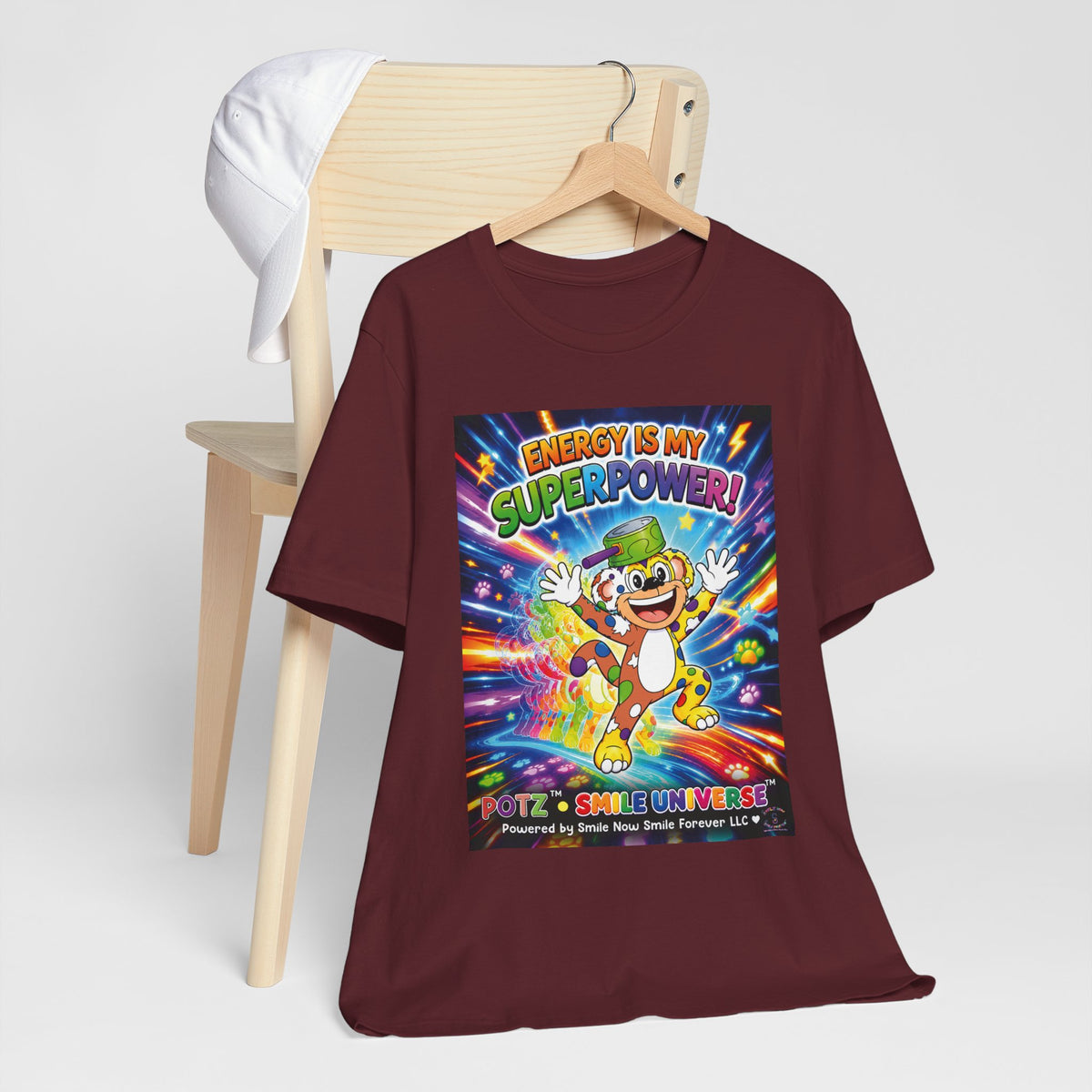 Potz™ Unisex Jersey Short Sleeve Tee – "Energy is My Superpower!" Graphic Tee | Smile Universe Collection