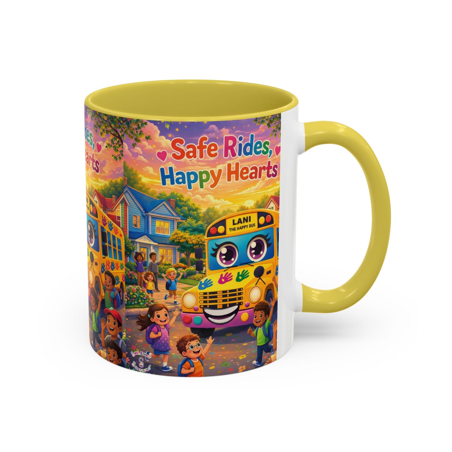 Lani™ Colorful Mug (11oz & 15oz) – "Safe Rides, Happy Hearts" Graphic