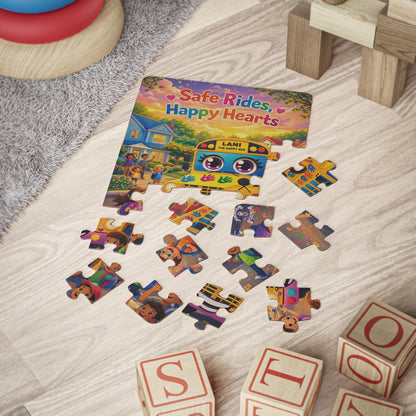 Lani™ Kids' Puzzle, 30-Piece – "Safe Rides, Happy Hearts" Graphic