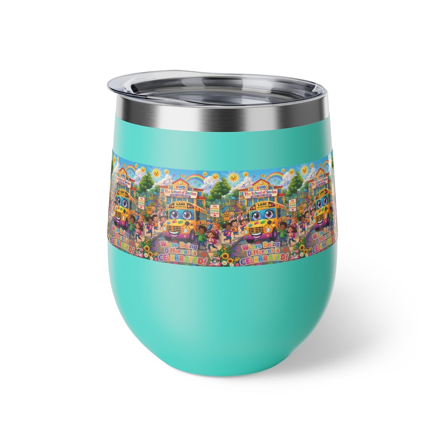 Lani™ 12oz Copper Vacuum Insulated Cup – "Where Being Different is CELEBRATED!" Graphic