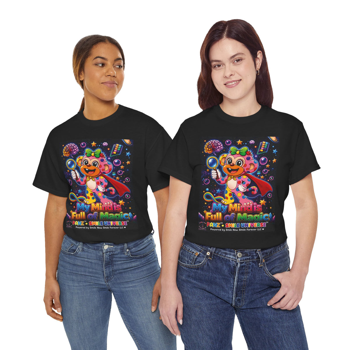 Panz™ Unisex Heavy Cotton™ Tee – "My Mind is Full of Magic" Graphic | Smile Universe Collection