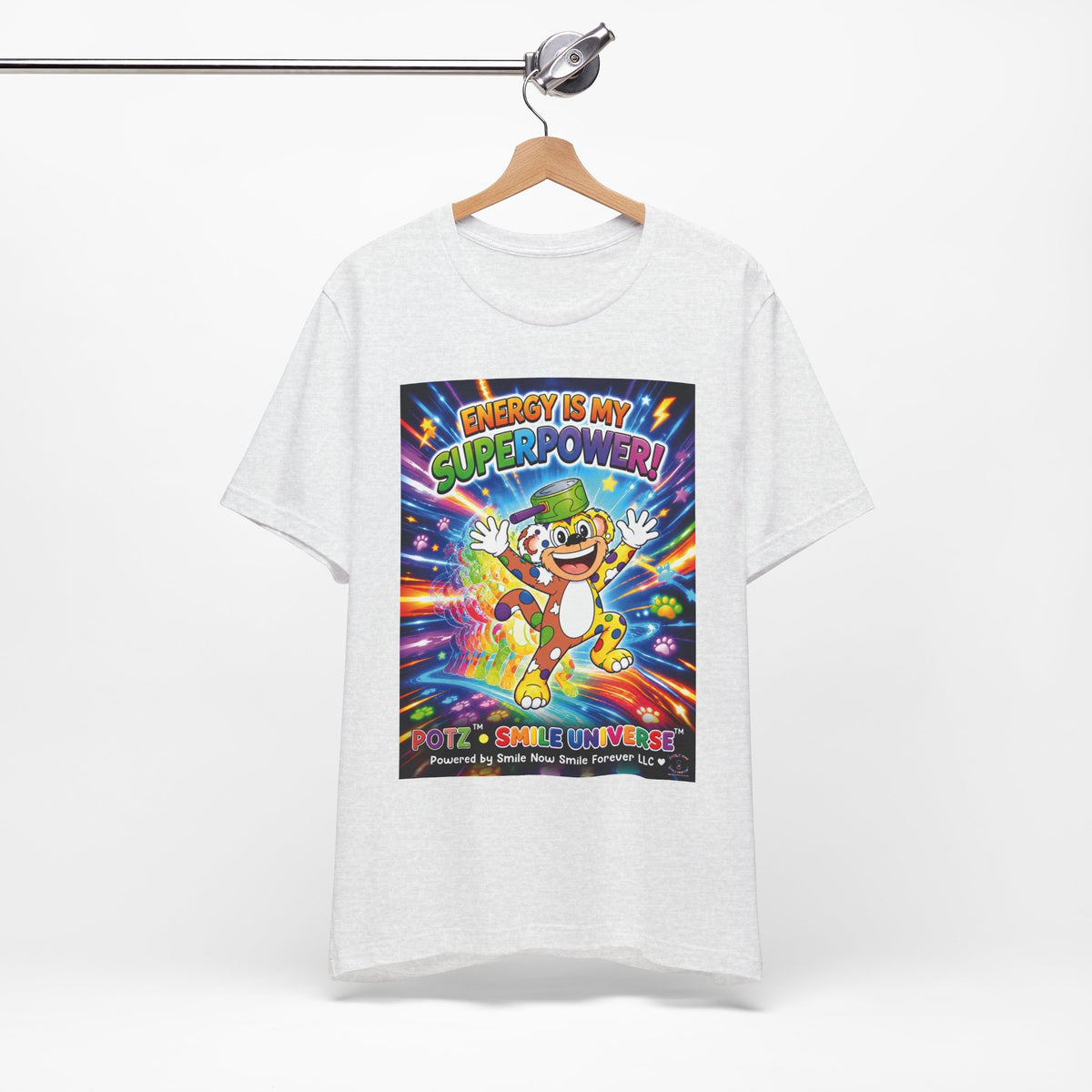 Potz™ Unisex Jersey Short Sleeve Tee – "Energy is My Superpower!" Graphic Tee | Smile Universe Collection