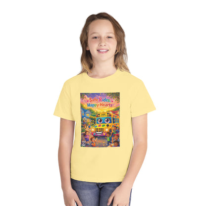 Lani™ Youth Midweight Tee – "Safe Rides, Happy Hearts" Graphic