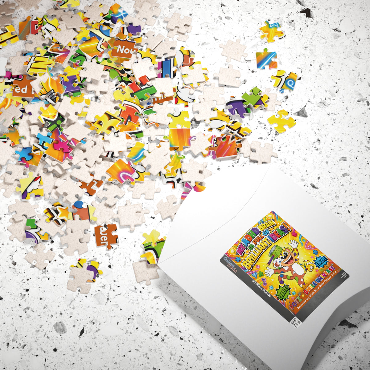 Potz™ Puzzle – "My ADHD Brain is Full of Brilliant Ideas!" Graphic Jigsaw Puzzle | Smile Universe Collection