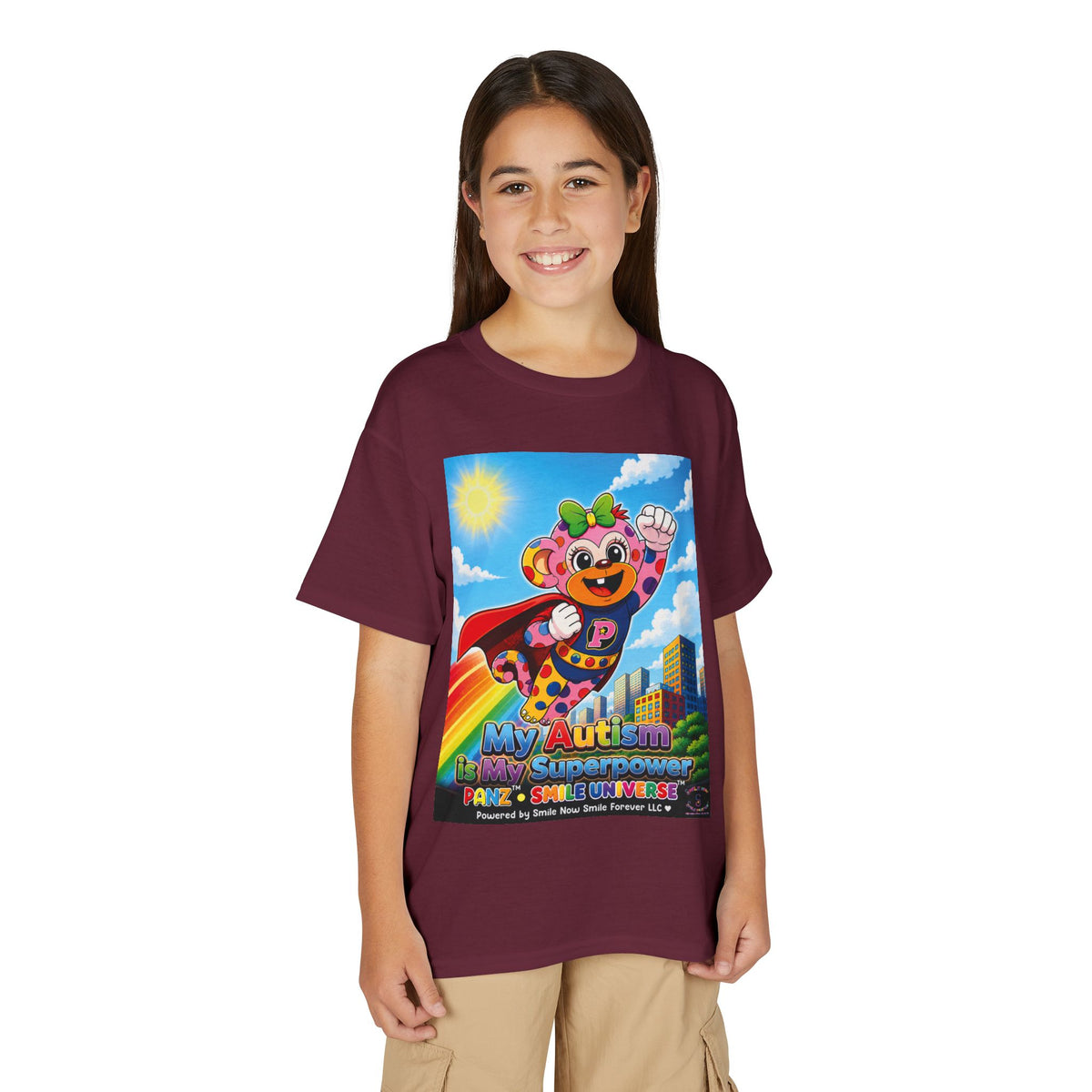 Panz™ Youth DryBlend® T-Shirt – "My Autism is My Superpower" Graphic | Smile Universe Collection