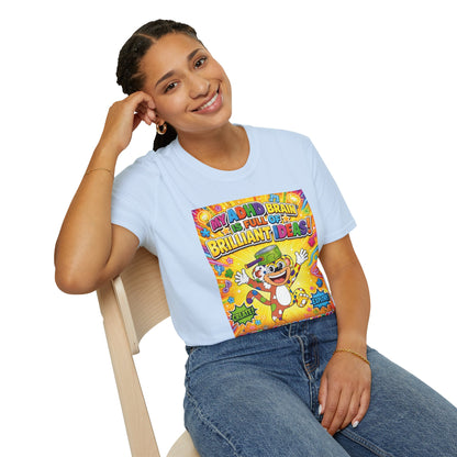 Potz™ Unisex Softstyle T-Shirt – "My ADHD Brain is Full of Brilliant Ideas!" Graphic Tee | Smile Universe Collection